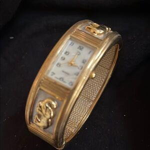 Gold and Silver Bangle Watch